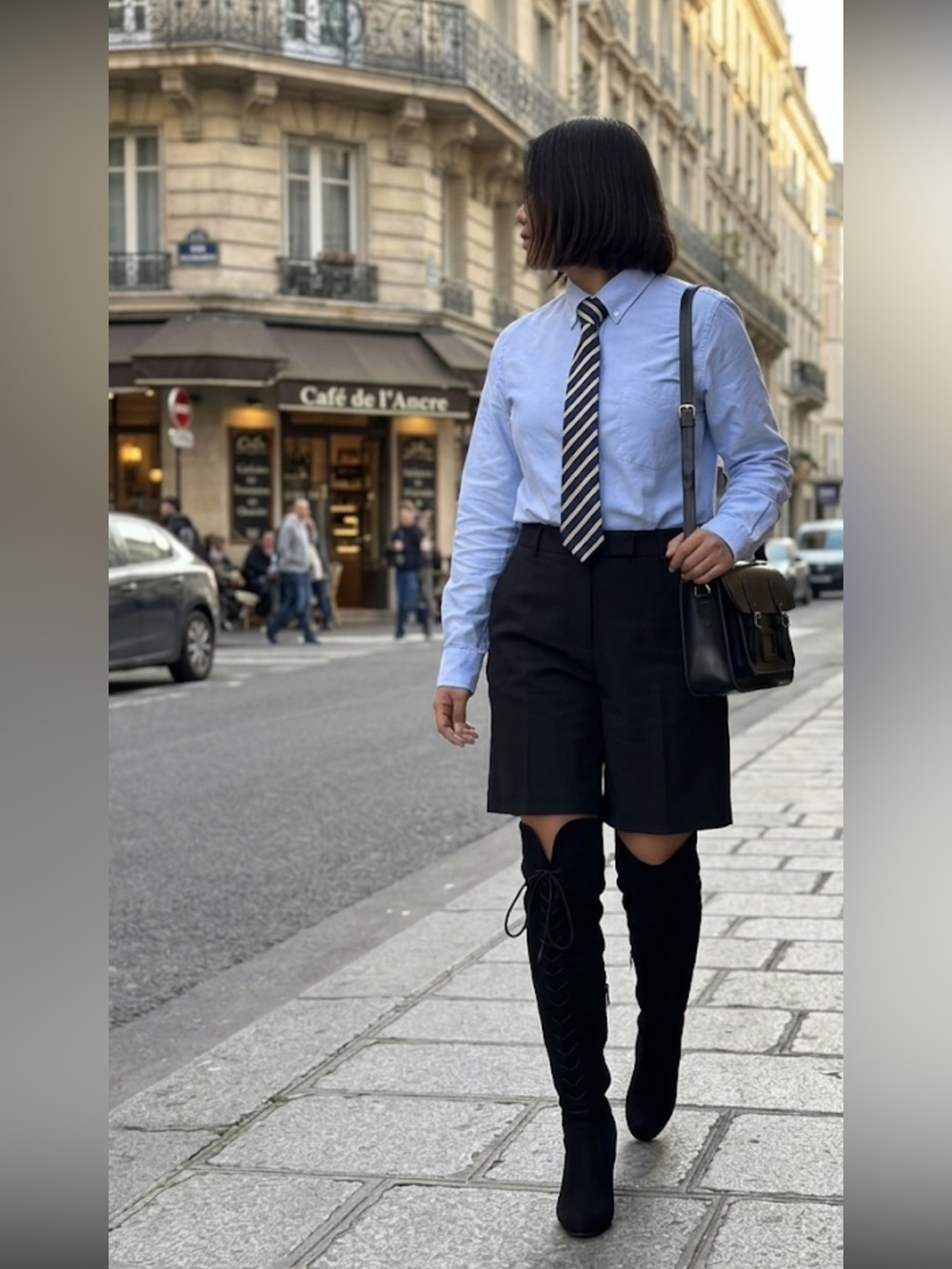 Lace-up Black Over-the-Knee Boots